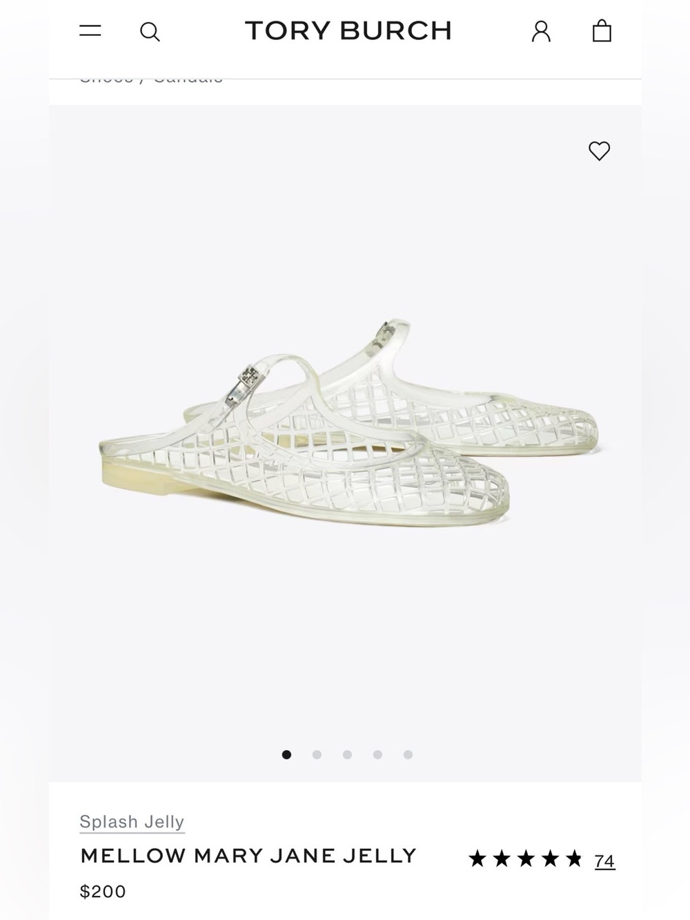 Tory Burch Clear Jelly Mary Jane Mules